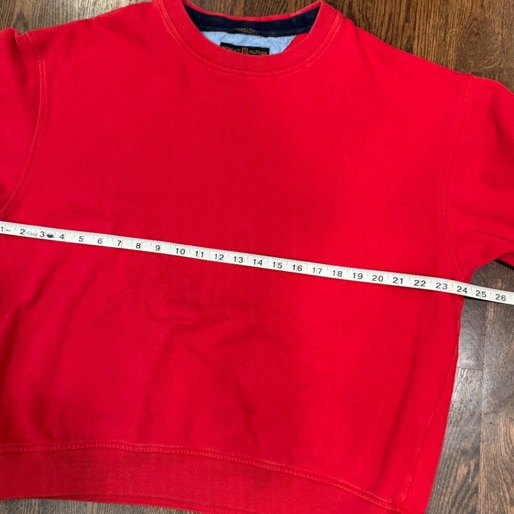 Tommy Hilfiger Vintage Y2K Red Crewneck Sweatshirt - Women's Large - Picture 7 of 11